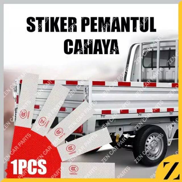 

Stiker Reflector Pemantul Cahaya Malam Hari Stikcer Reflective Warning Sign Merah