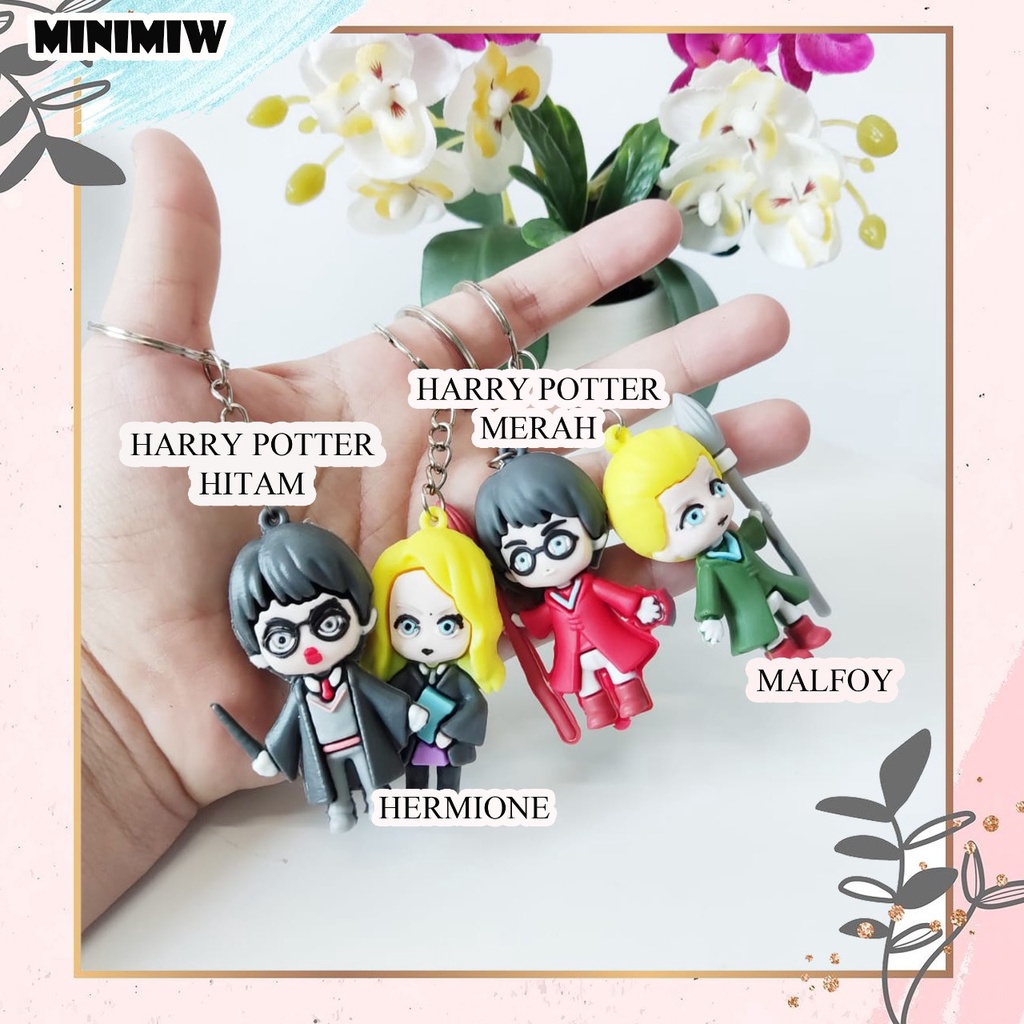 GANTUNGAN KUNCI HARRY POTTER HERMIONE MALFOY KEY CHAIN KEY RING GANCI LUCU