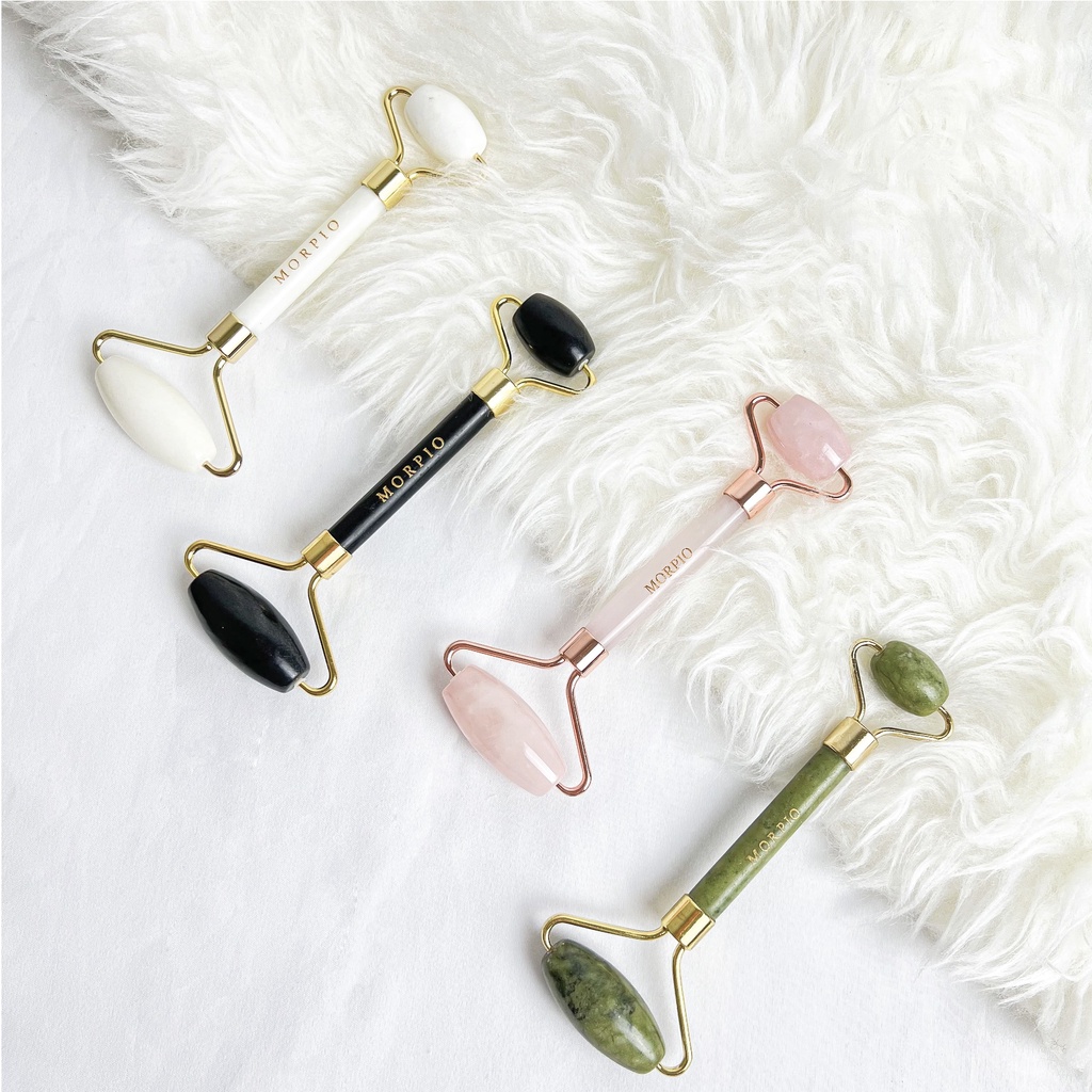 MORPIO FACE ROLLER &amp; GUASHA | MORPIO ROSE QUARTZ JADE ROLLER &amp; GUASHA | FACE ROLLER