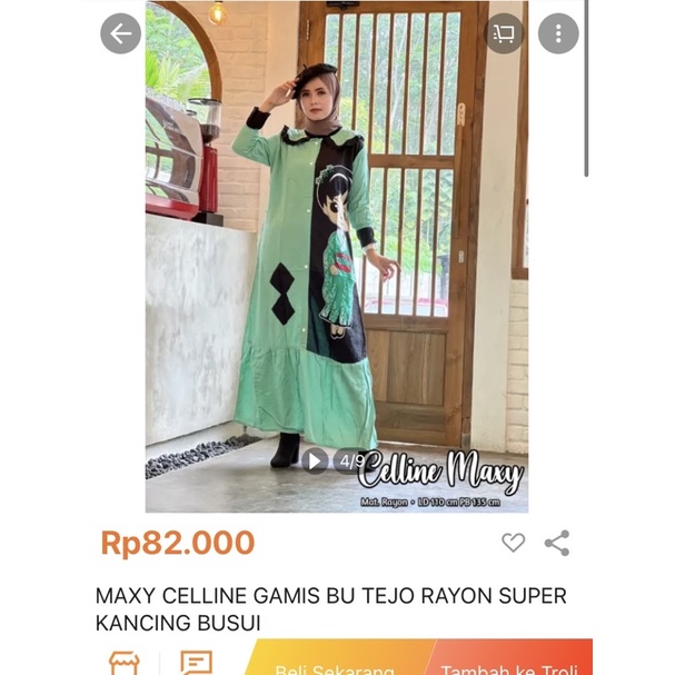 Baru Gamis bu tejo rayon super kancing busui warna mint
