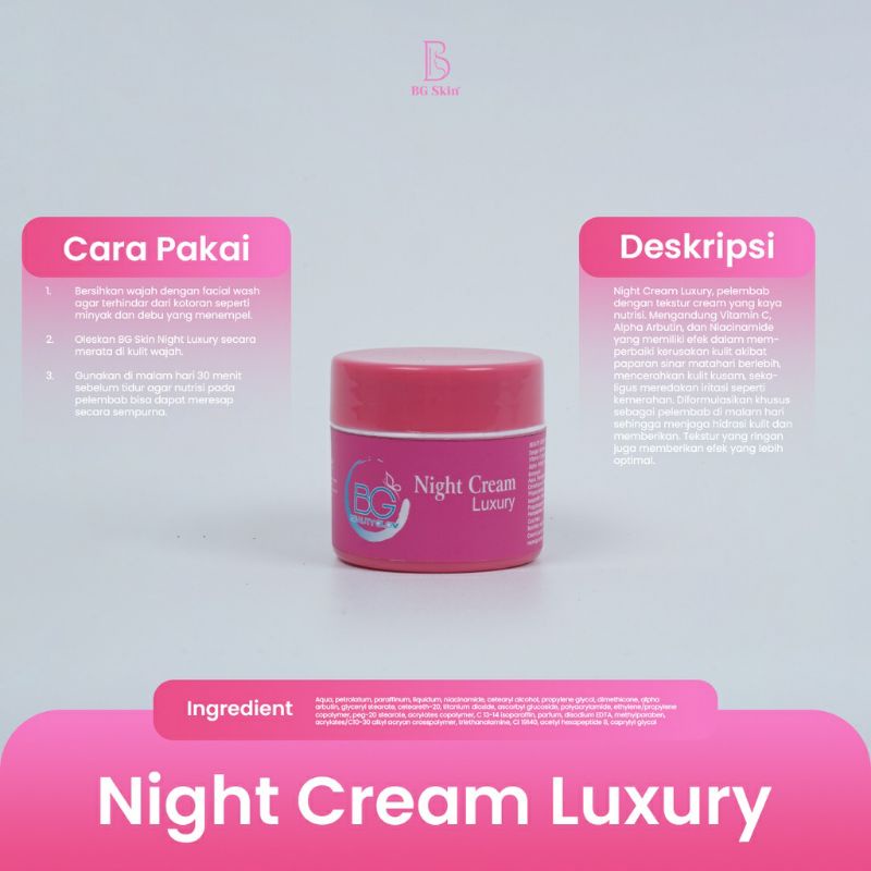 Night Cream Luxury Beauty Glow / BG Glow Night Platinum / BG Glow Bright Acne