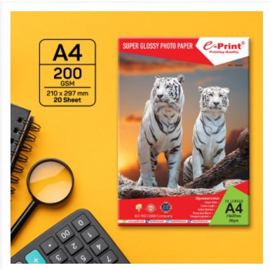 

e-Print Glossy A4 (Alumunium Pack) 200GSM