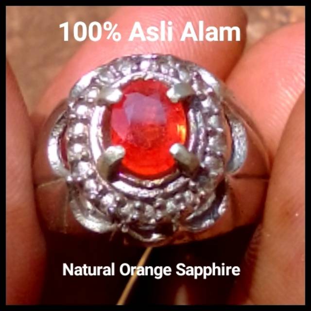 BATU SAFIR NATURAL ORANGE SAPPHIRE PADPARADSCHA 100%  ASLI ALAM KWALITAS SUPER HARGA MUMER