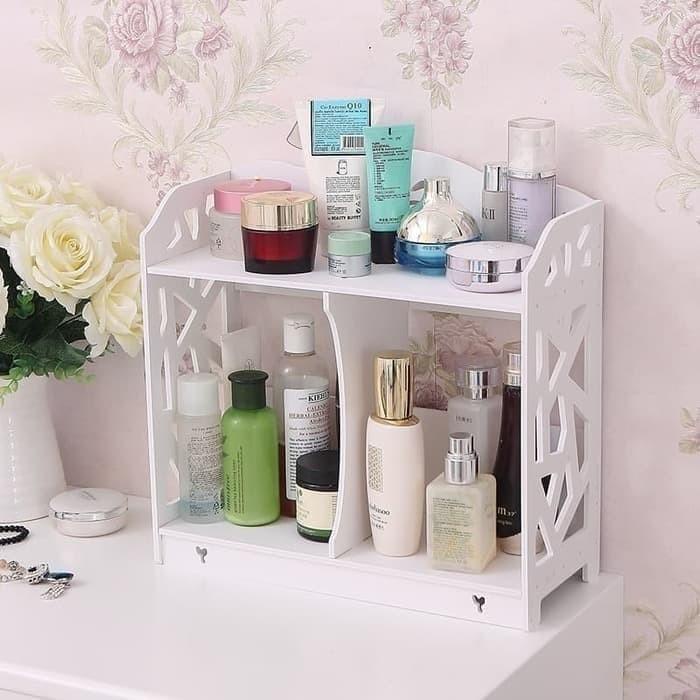 Laci | Rak Kosmetik Kayu Wpc Tempat Alat Makeup Rak Gantung Storage Cosmetic