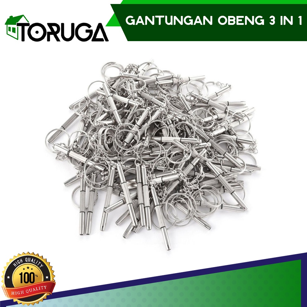 Gantungan kunci obeng 3in1 plus minus mini Screwdriver Reparasi Kacamata keychain