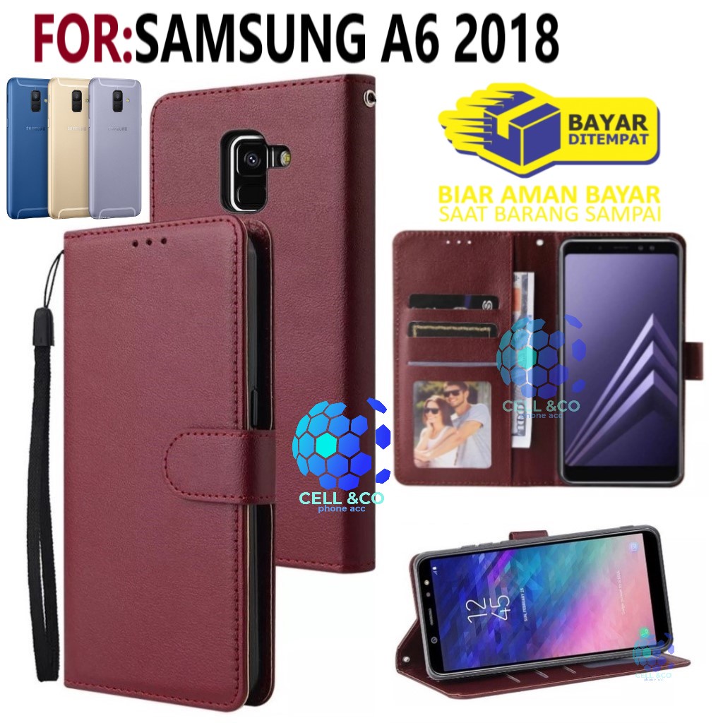 Flip cover SAMSUNG A6 2018 Flip case buka tutup kesing hp casing hp flip case leather wallet