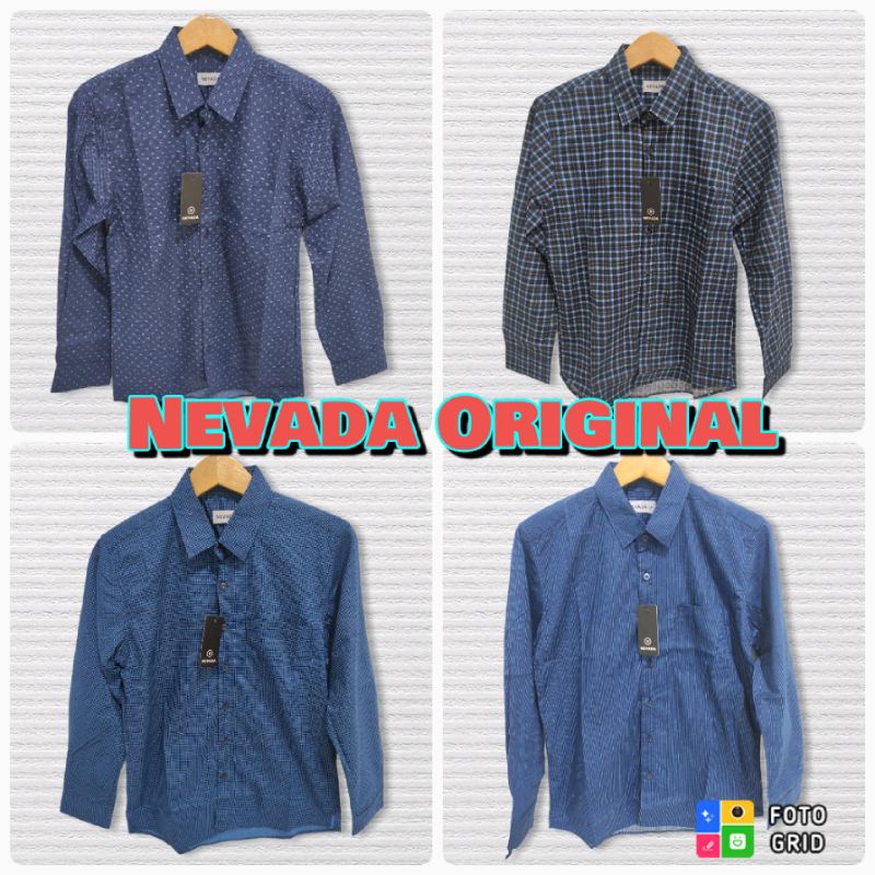 Kemeja Nevada Lengan Panjang Dewasa Original 100% / Hem Nevada Dewasa Lengan Panjang Ori