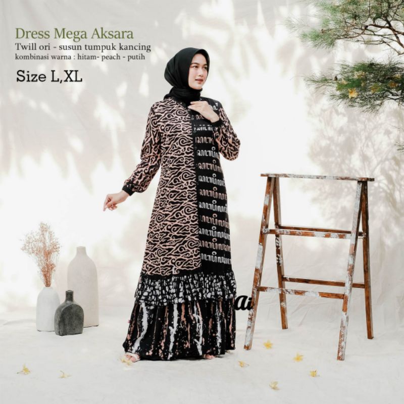 Gamis twill Aksara jawa