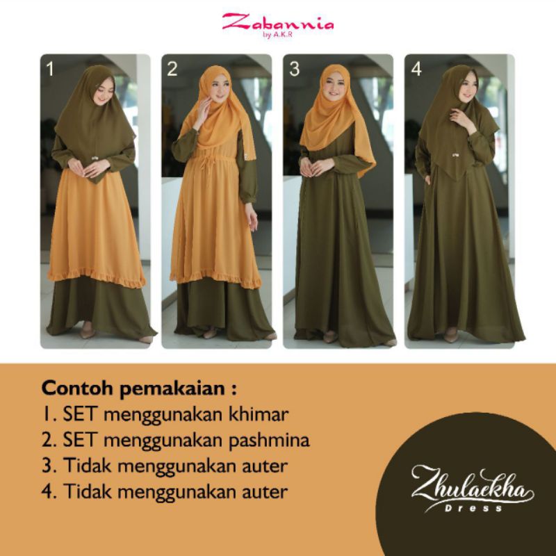 ZULAEKHA DRESS BY ZABANNIA (OUTER,GAMIS,JILBAB,PASHMINA)