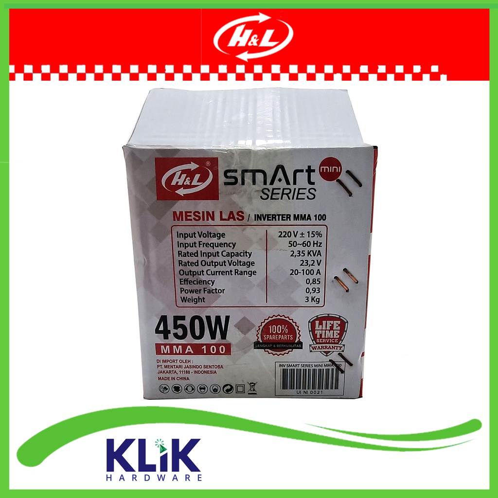 H&amp;L Mesin Travo Las Listrik Inverter IGBT Smart Series 450 Watt MMA 100 A