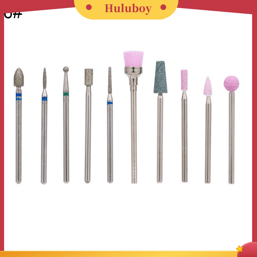 Huluboy Huluboy♡ 10pcs Mata Bor Pengikir Kuku Untuk Manicure / Pedicure