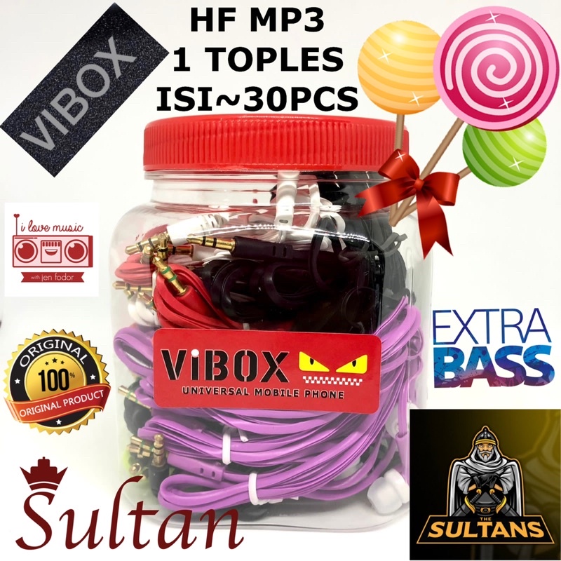 PROMO~1TOPLES ISI 30PCS HANDSFREE VIBOX HF MP3 SOFT CANDY LOVE MUSIC EVERY TIME