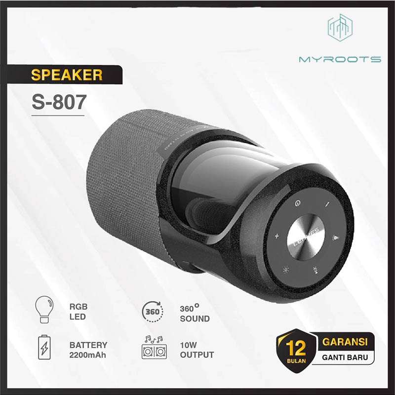 MYROOTS X LENYES Wireless Bluetooth Hifi Portable Speaker Stereo Lenyes S807 RGB led Waterproof Ipx6