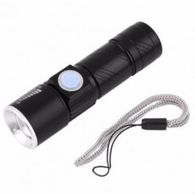 TaffLED Senter LED Mini USB Rechargeable Q5 LED 2000 Lumens Black Grab Medan