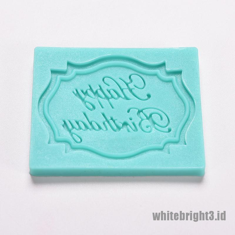 ❤White3 Warna Putih❤ Matras Cetakan Adonan Kue Desain Happy Birthday Model Renda Bahan Silikon