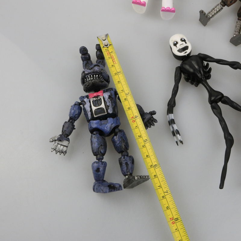 6pcs / set Mainan Action Figure Five Nights at Freddy 's Nightmare Freddy Chica Bonnie Foxy Bahan PVC Untuk Dekorasi Kue