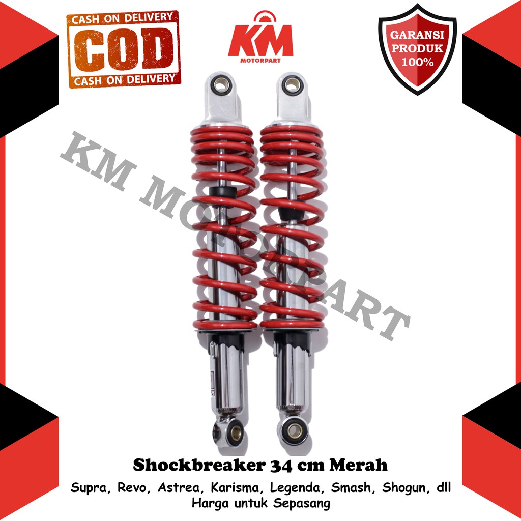 Shockbreaker Universal Motor Honda Suzuki Bebek 34 cm - Supra Revo Smash Tornado Shogun Astrea