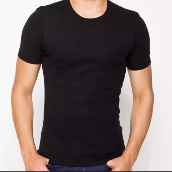 KAOS OBLONG/KAOS POLOS HITAM/KAOS DALAMAN/KAOS DALAM POLOS HITAM PRIA - Hitam, M