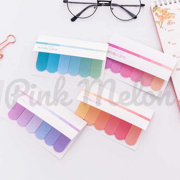

Kertas Memo Sticky Notes Aesthetic Gradasi 6 Warna