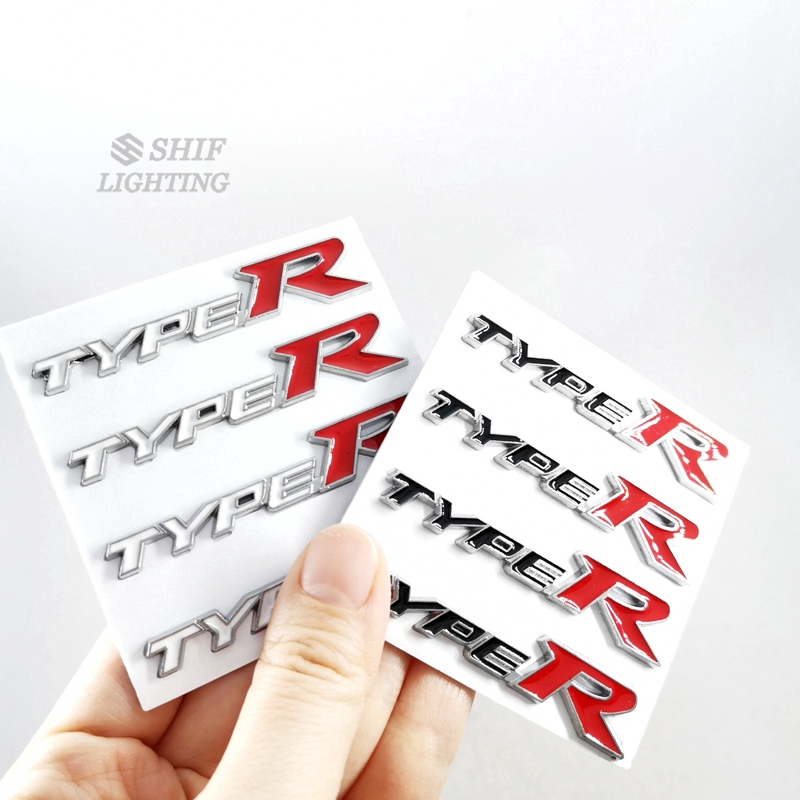 4pcs Stiker Emblem Metal Tipe R Untuk Stir Mobil Civic