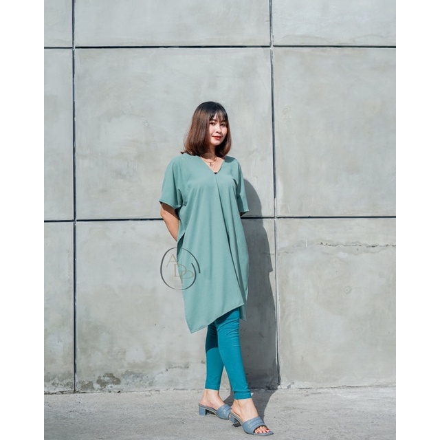 LONG SQUARE TOP ATASAN BLOUSE WANITA AIRFLOW CRINKLE ANTI LECEK AIR FLOW