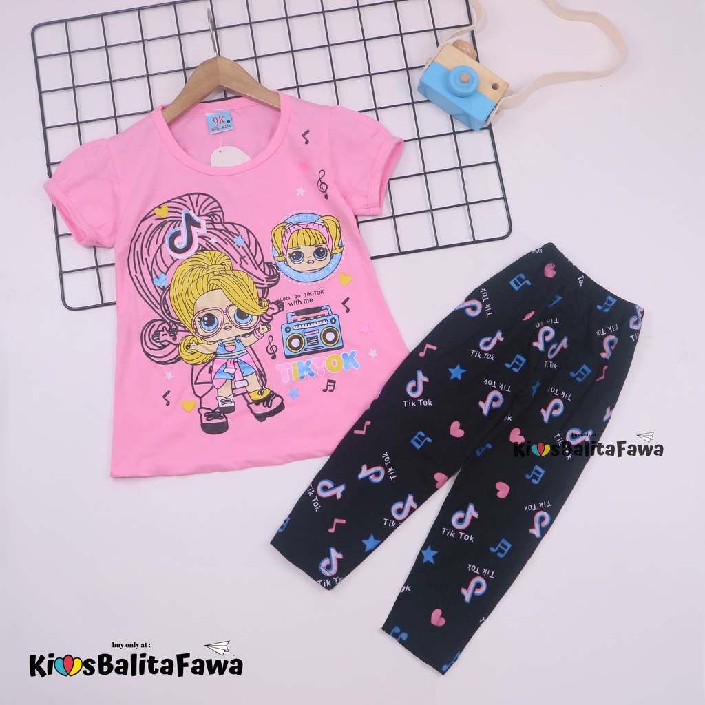 Setelan Mikkey &amp; DOLL uk 3-4 tahun / Baju Anak Karakter Legging Perempuan Celana Panjang Import Kaos