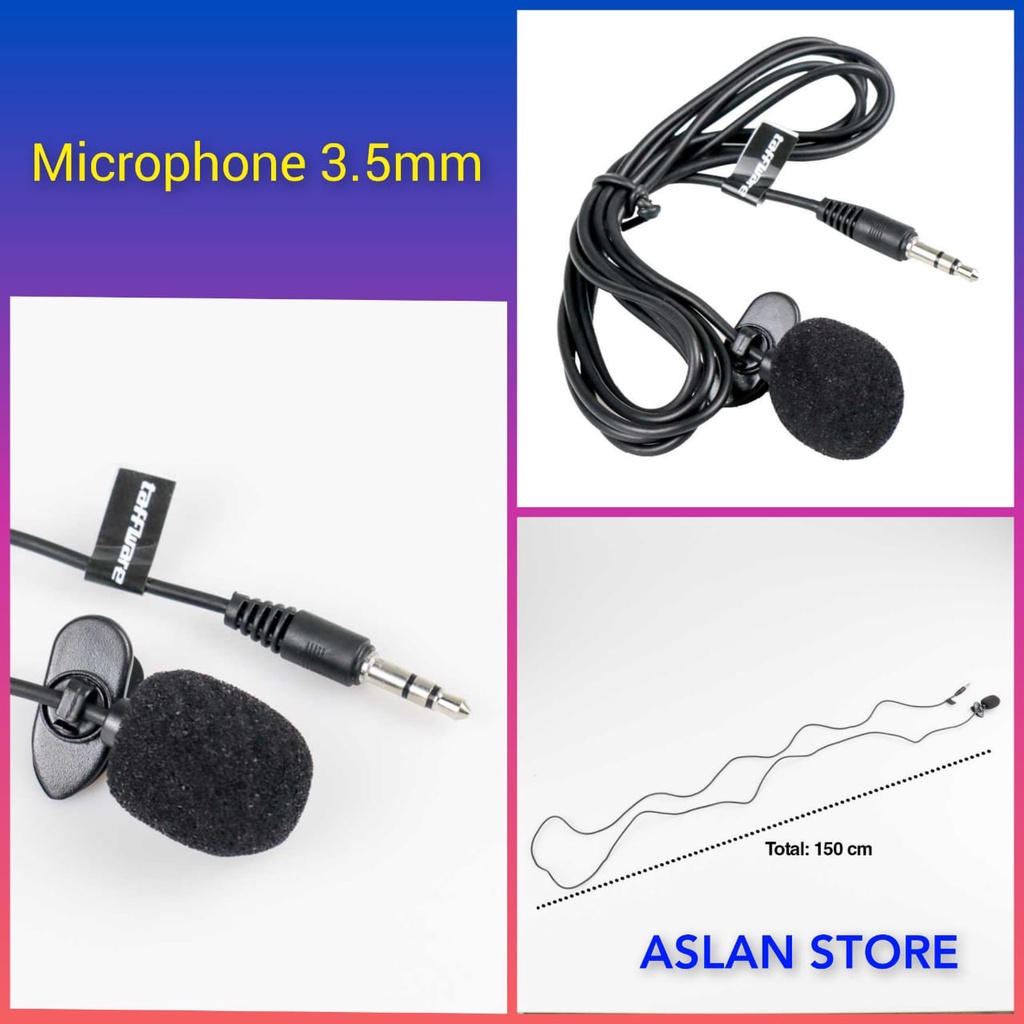 Mic Microphone with Clip Smartphone Laptop Tablet 3.5mm