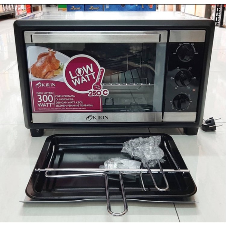 KIRIN Oven Listrik 20L Low Watt Rotisserie Stainless Steel KBO 200RA