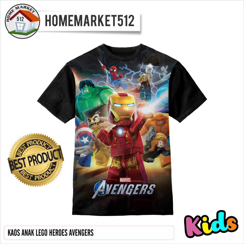 KAOS ANAK LEGO HEROES AVENGERS KAOS ANAK LAKI-LAKI DAN PEREMPUAN