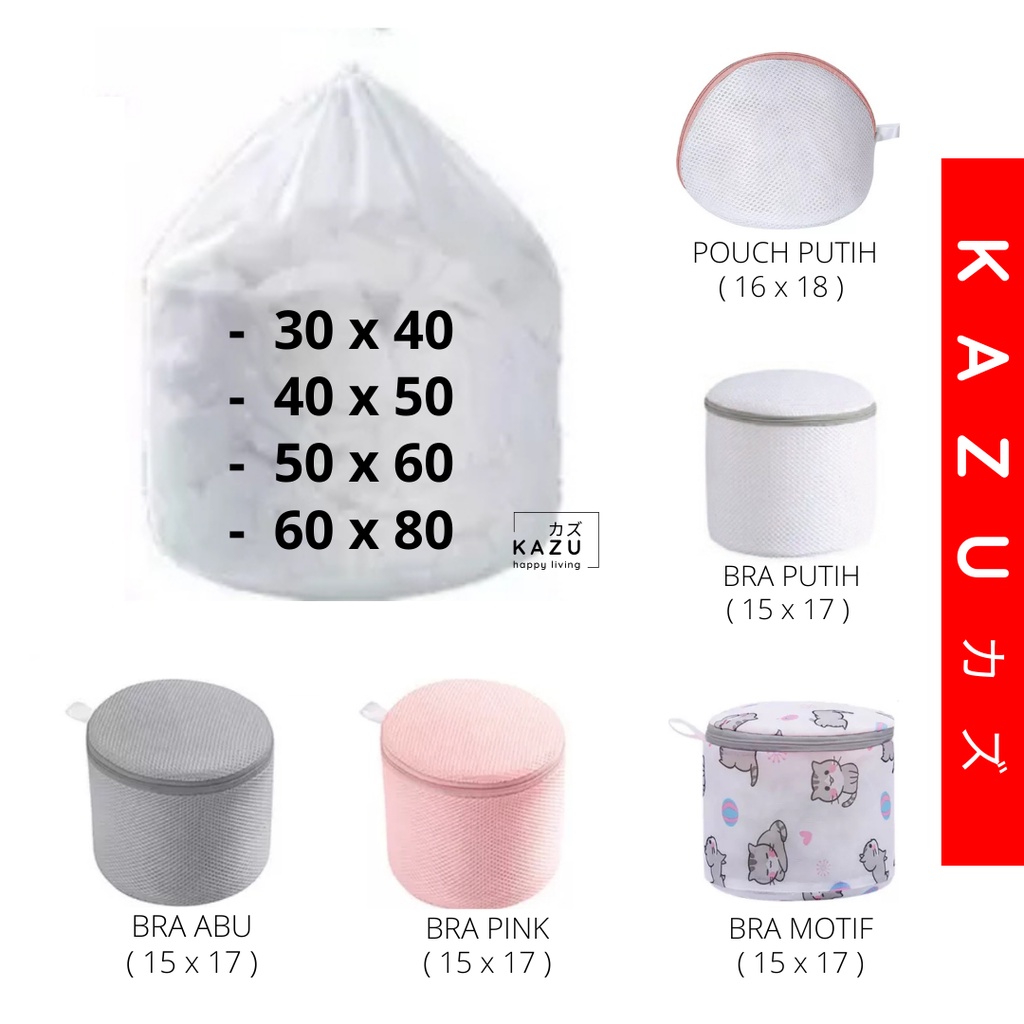 KAZU KHL209 Laundry Bag Serut Drawstring Washing Bag Tas Kantong Jaring Mesin Cuci Pakaian Kotor