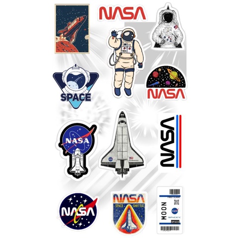 

(12 pcs) Sticker NASA/Sticker Hp/Sticker Laptop/Bujo/Scrapbook/Sticker Aesthetic