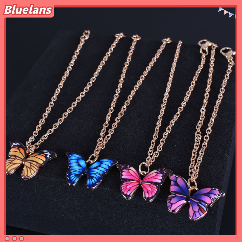 Gelang Kaki Liontin Butterfly Warna-Warni Bahan Alloy Untuk Wanita