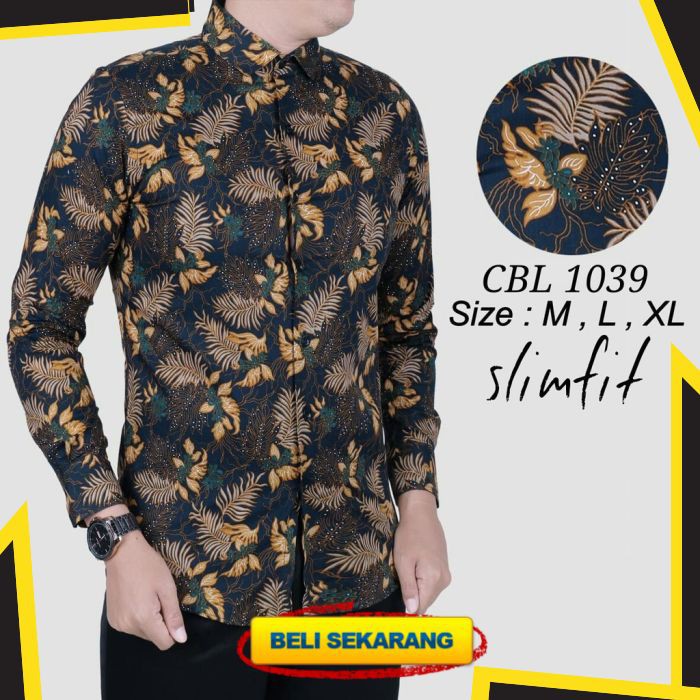 KEMEJA BATIK PRIA SLIM FIT BAJU BATIK PRIA SLIM FIT KATUN HALUS ELEGAN CBL1039