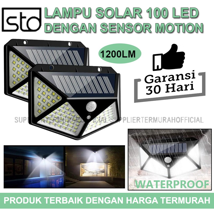 Lampu Taman 100 LED Solar Tenaga Surya Dengan Sensor Gerak Zarazu