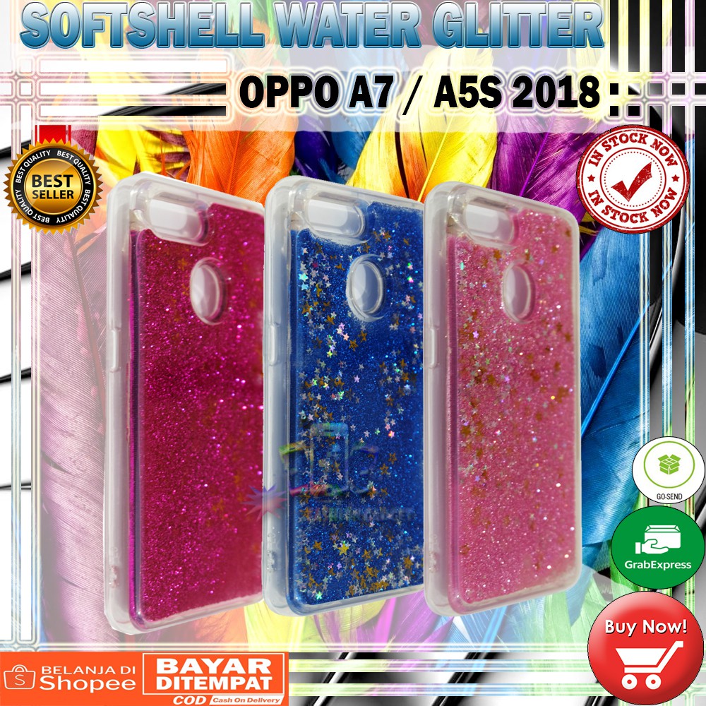Silikon Oppo A7 2018 A5S KASING OPPO A37 NEO 9 XIAOMI REDMI 4X Water Glitter Casing KESING SOFT CASE