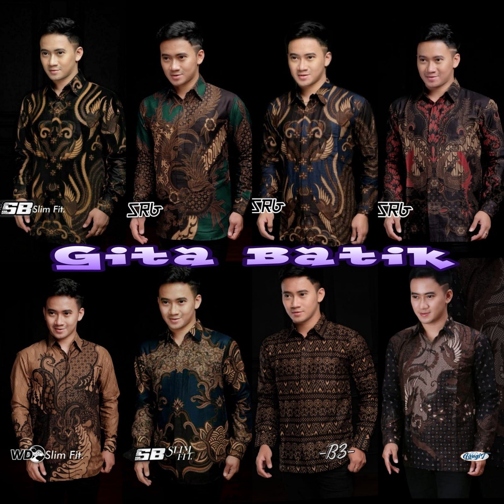 KEMEJA BATIK PRIA LENGAN PANJANG SIZE M L XL XXL BSWART BatiK HRB026 Kenongo Hem Panjang Pad