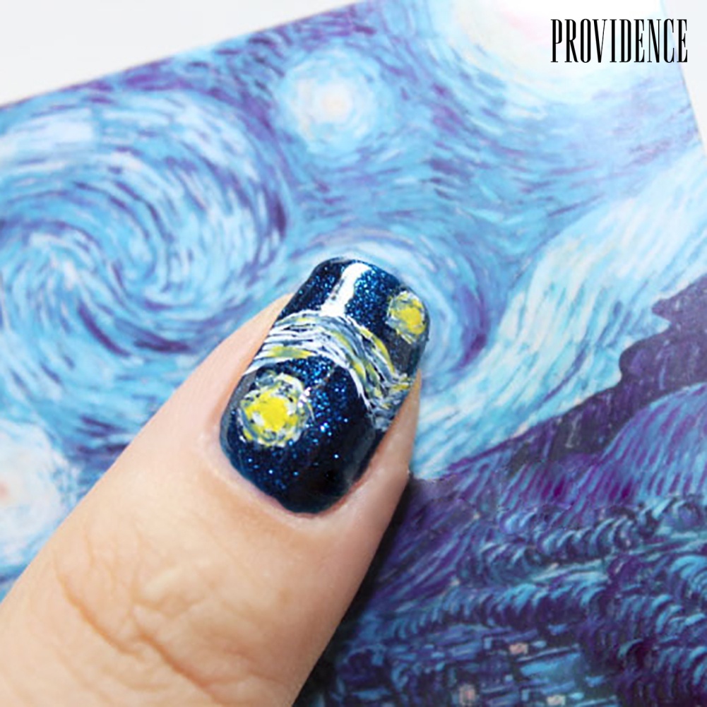 Providence 14pcs Stiker Kuku Motif Langit Berbintang Untuk Manicure / Nail Art