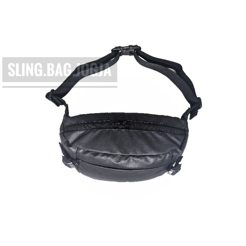 Waist Bag - Tas Selempang Bahu  - Waistbag - Tas Pinggang Pria &amp; Wanita Hitam Polos Waterproof Casual Premium Quality