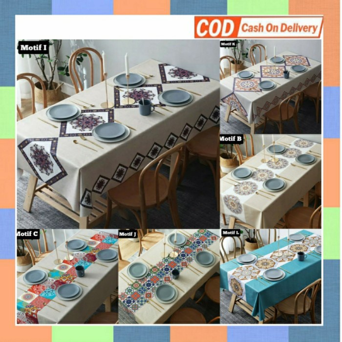 Taplak Meja Makan - Taplak Meja Makan Premium Taplak Meja Waterproof