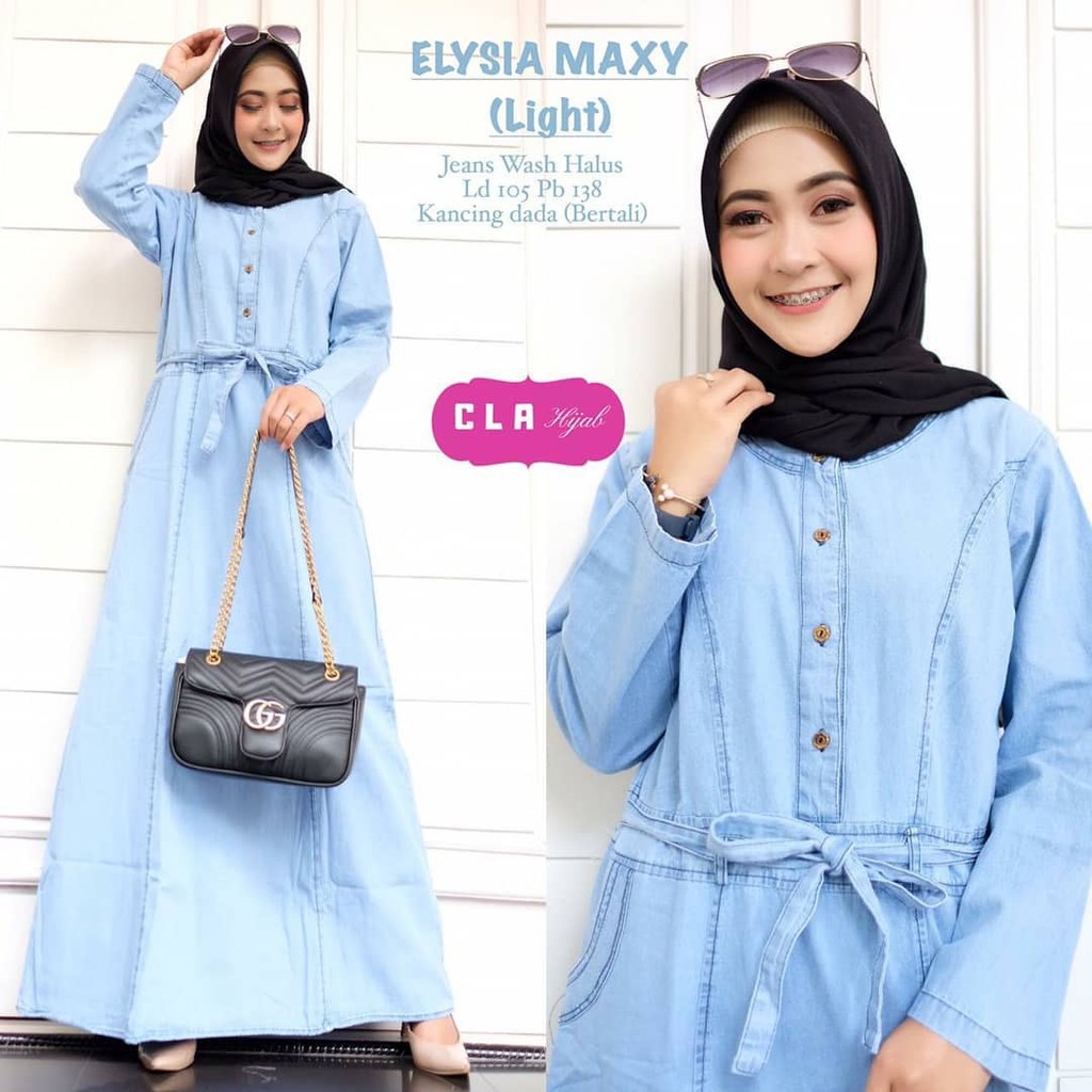 Elysia Maxy  JEANS / DRESS MUSLIM, baju wanita, baju gamis, dress, gamis, Baju gamis, fashion wanita