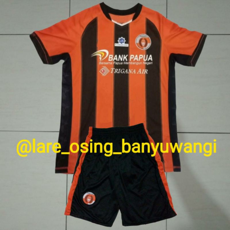 SETELAN DEWASA PERSERU SERUI 2018 HOME ORANGE HITAM LIGA 1 JERSEY CELANA PRINTING RETRO