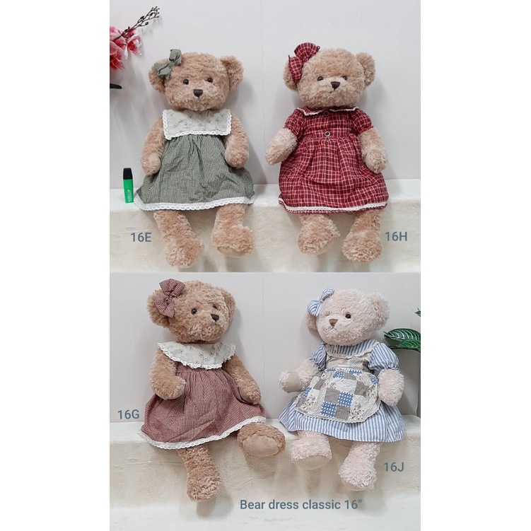 Boneka teddy bear classic 65cm/16&quot;/bear baju /Boneka Beruang/Boneka Bear Dress Cantik