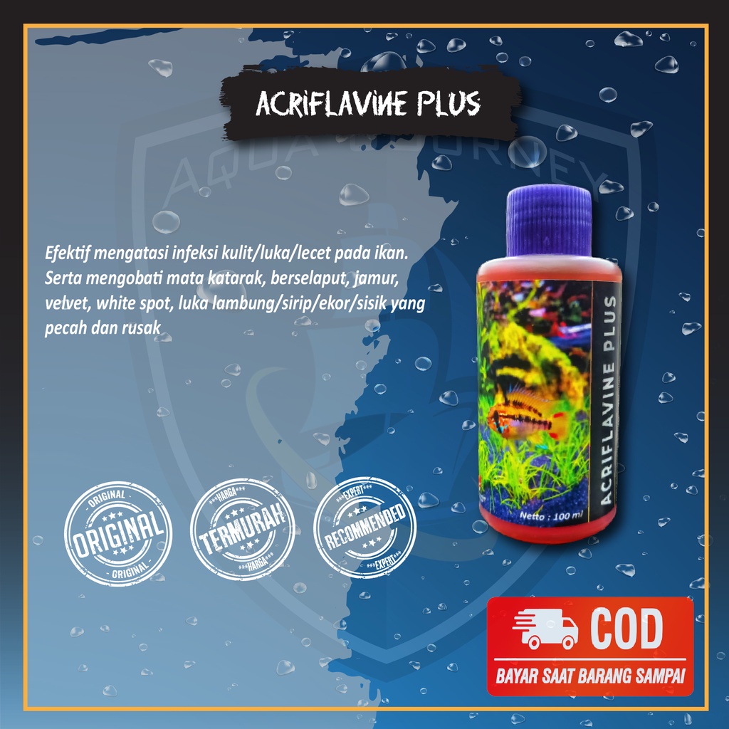 Acriflavine plus Aqua Leaf acriflavine - Obat Semua Jenis Ikan Hias Cupang Chana Koi