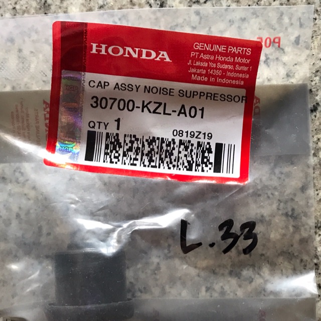 Cop Busi Tutup Cangklong Kepala Cap Assy Noise Suppressor Honda Beat FI 30700 KZL 931 30700 KZL A01