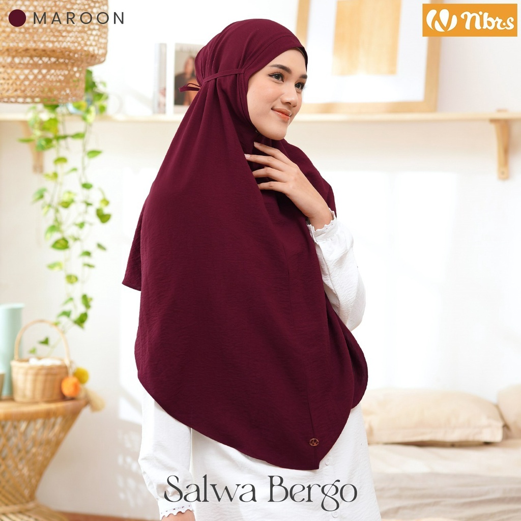 Nibras Hijab Salwa Bergo Bahan Airflow Jasmine Jilbab Mulimah Modern Kekinian