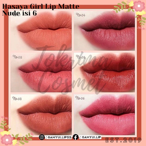 [6PCS] HASAYA GIRL MINI LIPSTICK NUDE SERIES (dapat 1 set + kaca)