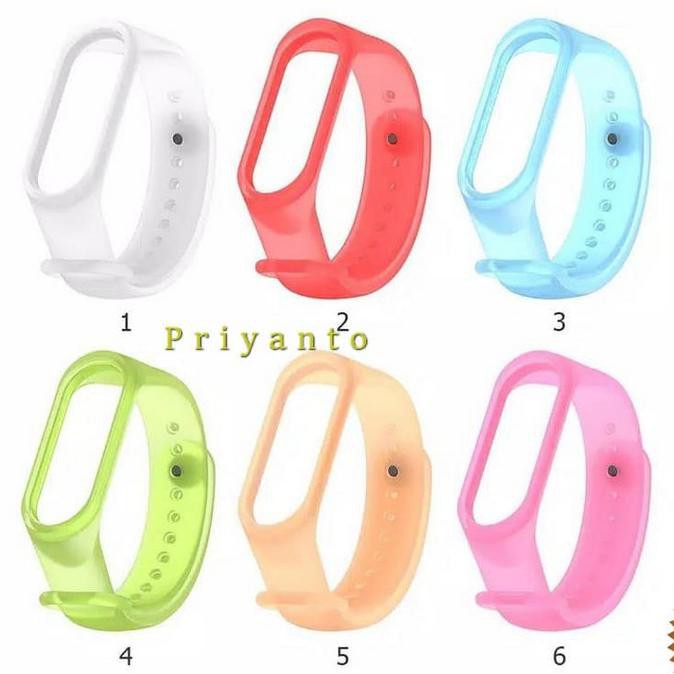 WATCH BAND BRACELET STRAP XIAOMI MI BAND 3 RUBBER SILIKON TRANSPARAN 2807