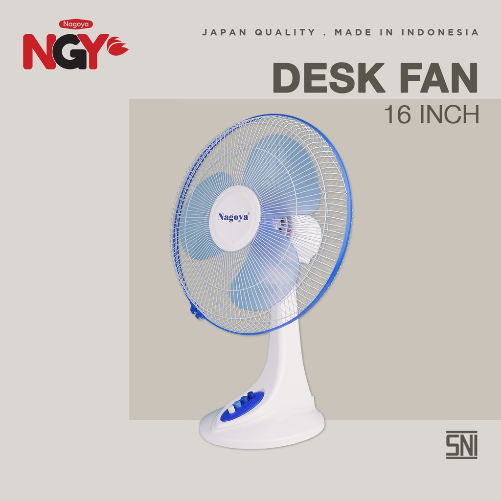 

NAGOYA NG-16DF Kipas Angin Meja Besar 16 in / Tornado Desk Fan 16 inch Putih Biru Glossy | NGY