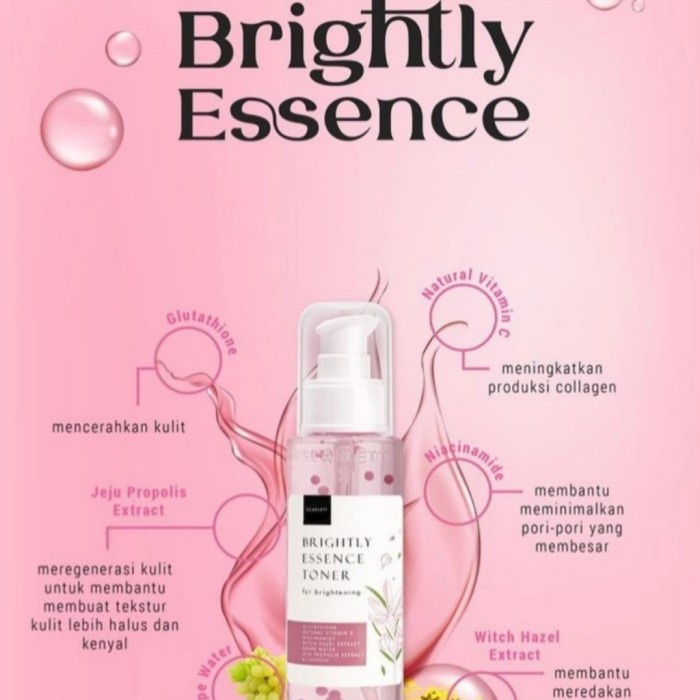 [ORI] Scarlett Toner Essence Brightly Whitening Melembabkan Mengatasi Pori-Pori Membesar Pada Kulit I BPOM 100ml