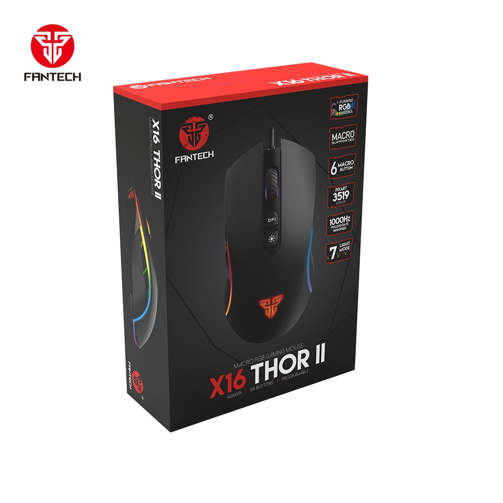 Mouse Gaming Fantech Thor II X16 Macro RGB Gaming Mouse